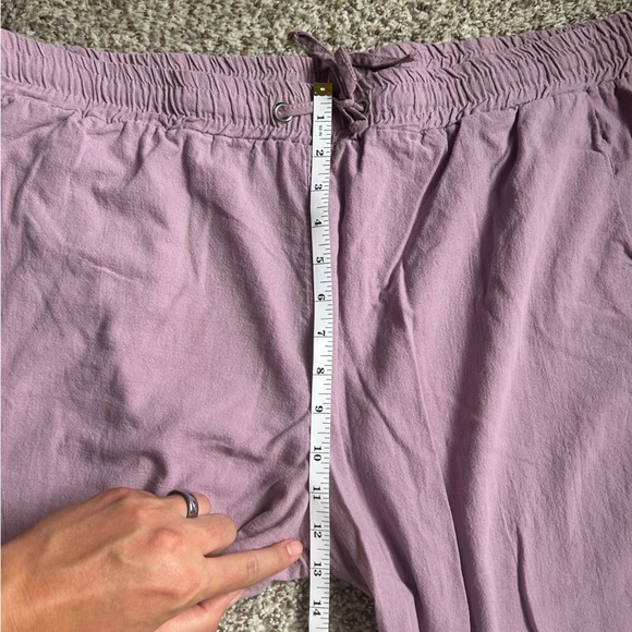Lavender Casual Cropped Pants Drawstring Elastic Waist XXL - Picture 6 of 7